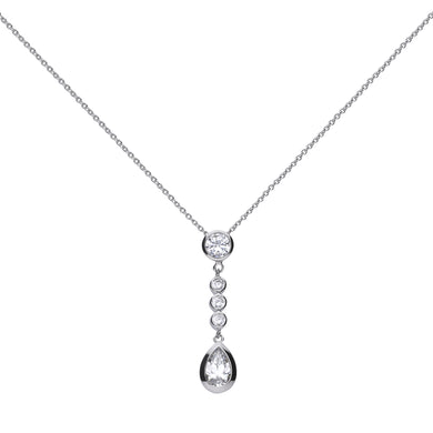 Collana in argento e zirconi ricoperta di platino Diamonfire Brilliant