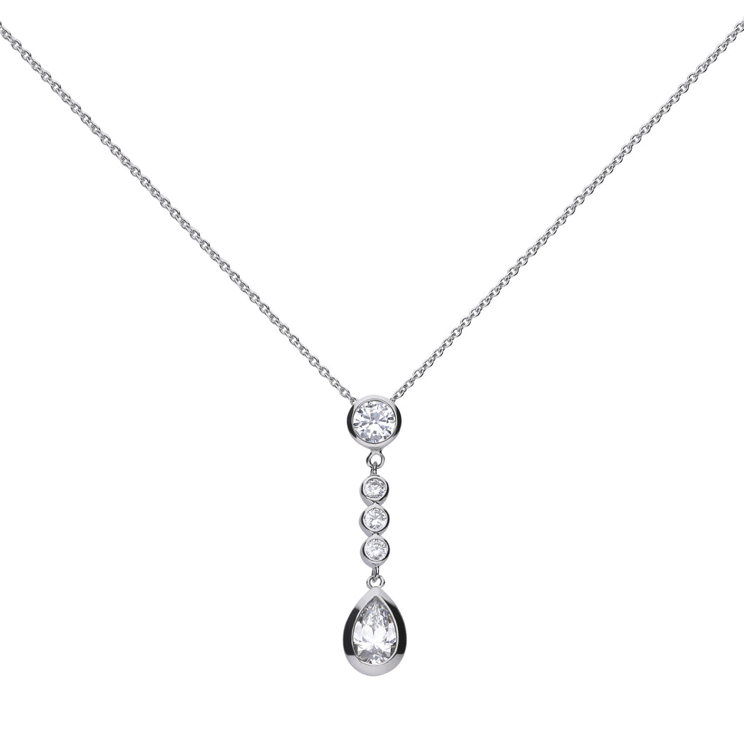 Collana in argento e zirconi ricoperta di platino Diamonfire Brilliant