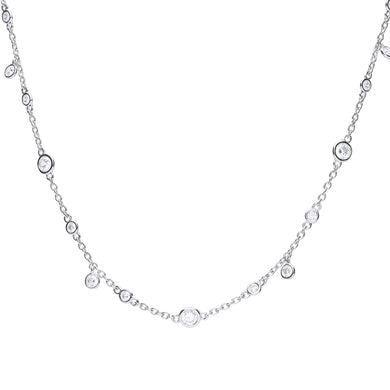 Collana in argento e zirconi ricoperta di platino Diamonfire Brilliant