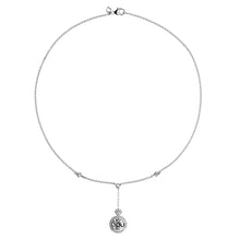 將圖片載入圖庫檢視器 Collana pendente tondo in argento e zirconi ricoperta di platino Diamonfire
