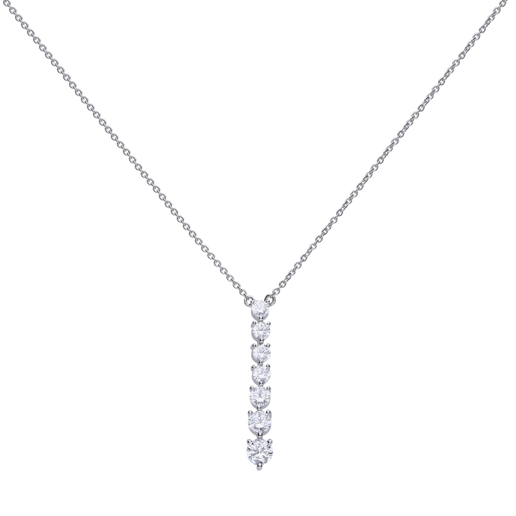 Collana in argento e zirconi ricoperta di platino Diamonfire Brilliant