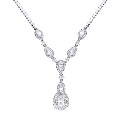 Collana in argento e zirconi ricoperta di platino Diamonfire Bridal