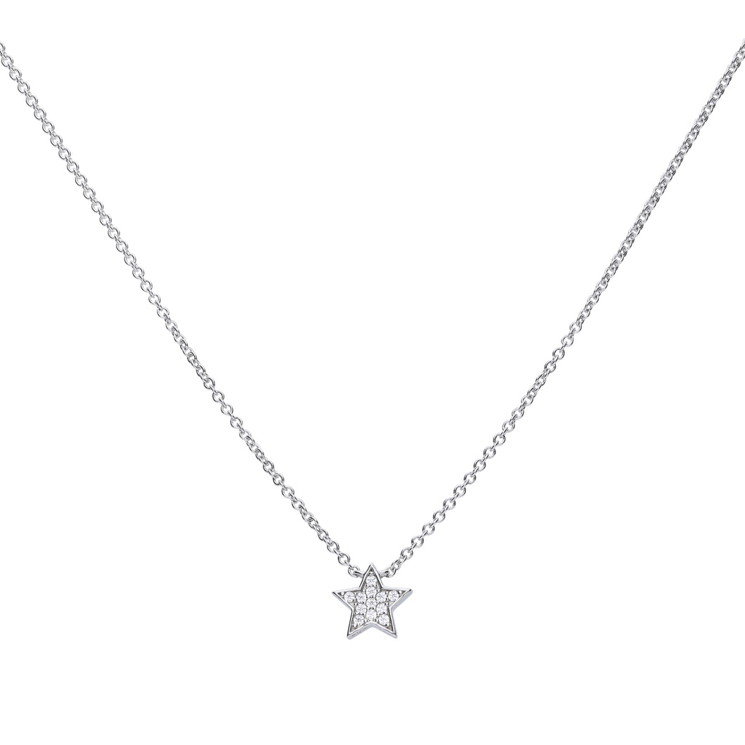 Collana stella in argento e zirconi ricoperta di platino Diamonfire Classic