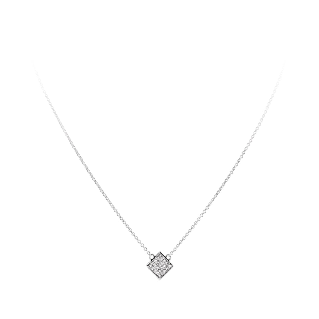 Collana quadrata in argento e zirconi ricoperta di platino Diamonfire Brilliant