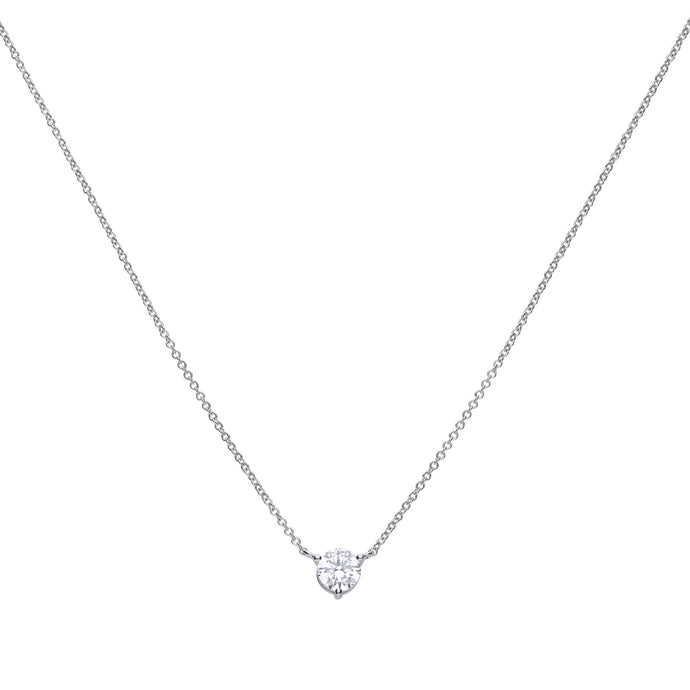 Collana punto luce in argento e zirconi ricoperta di platino Diamonfire Bridal