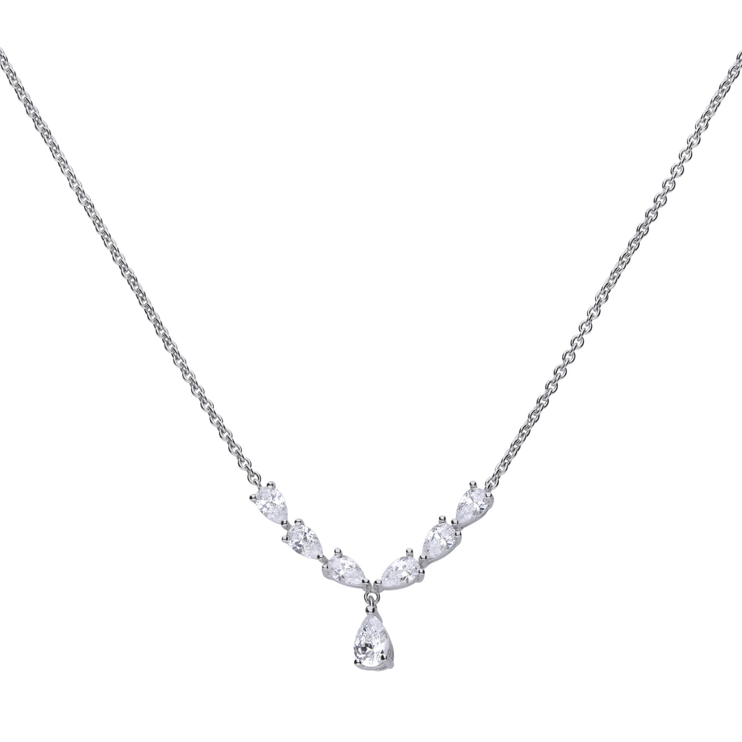 Collana in argento e zirconi ricoperta di platino Diamonfire Brilliant