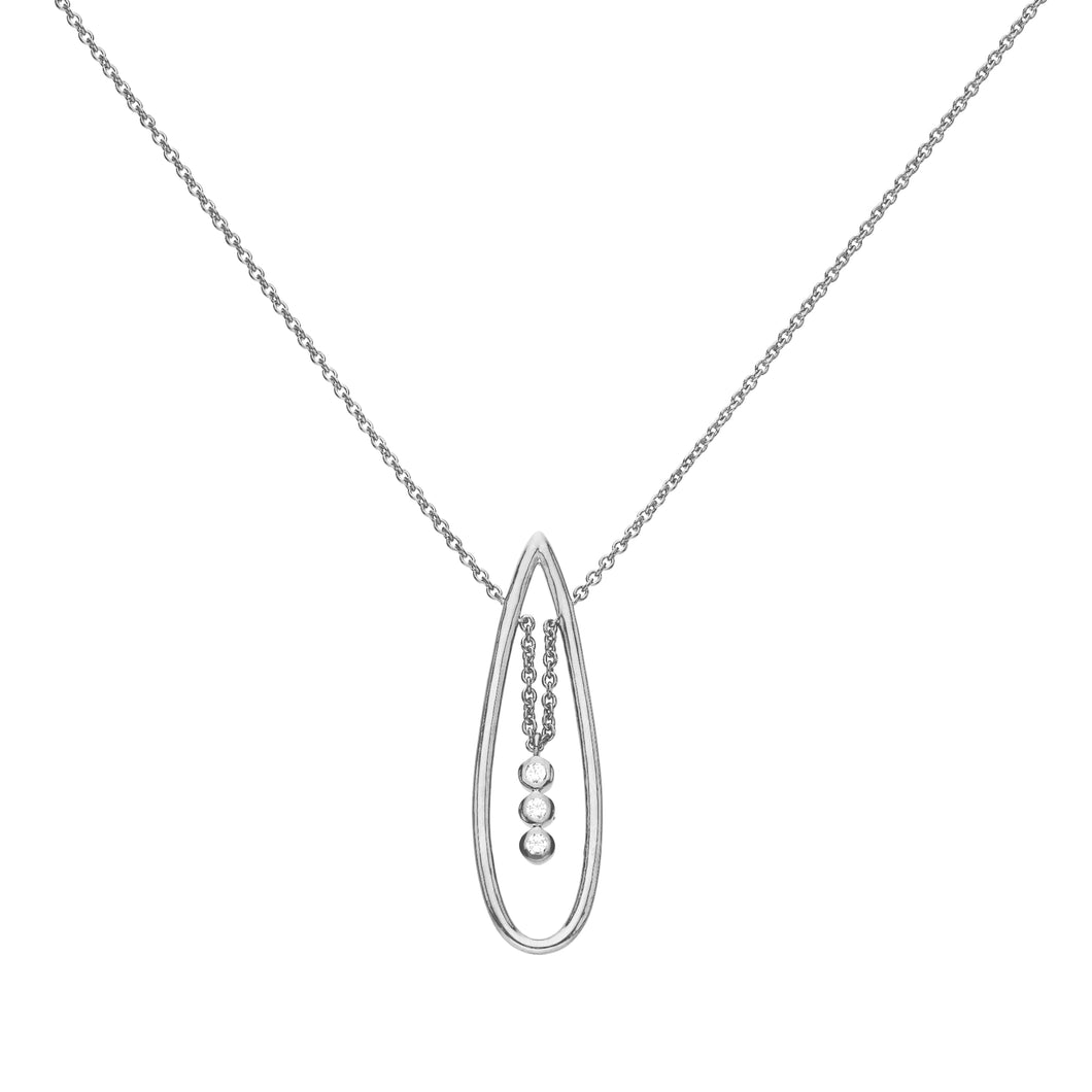 Collana in argento e zirconi ricoperta di platino Diamonfire 