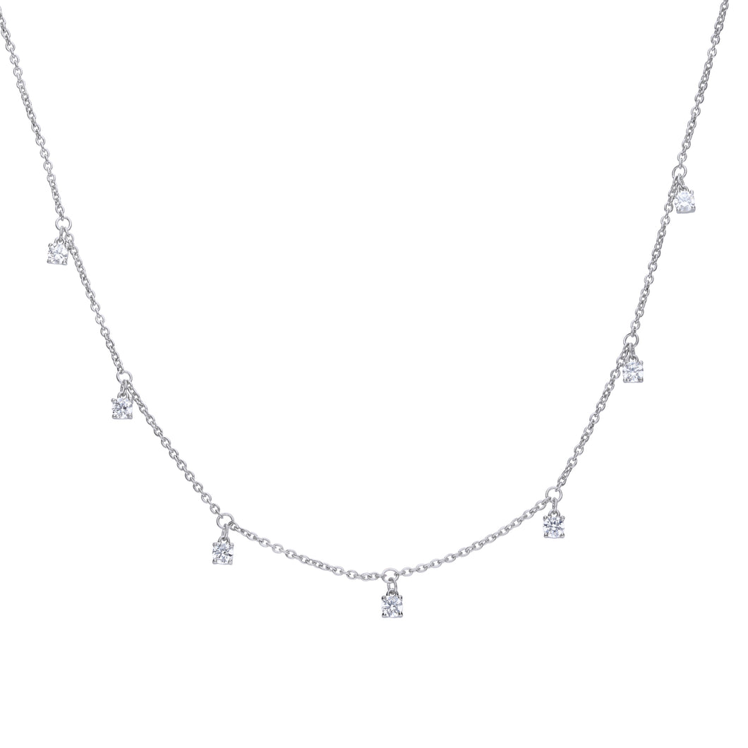 Collana lunga in argento e zirconi ricoperta di platino Diamonfire Brilliant