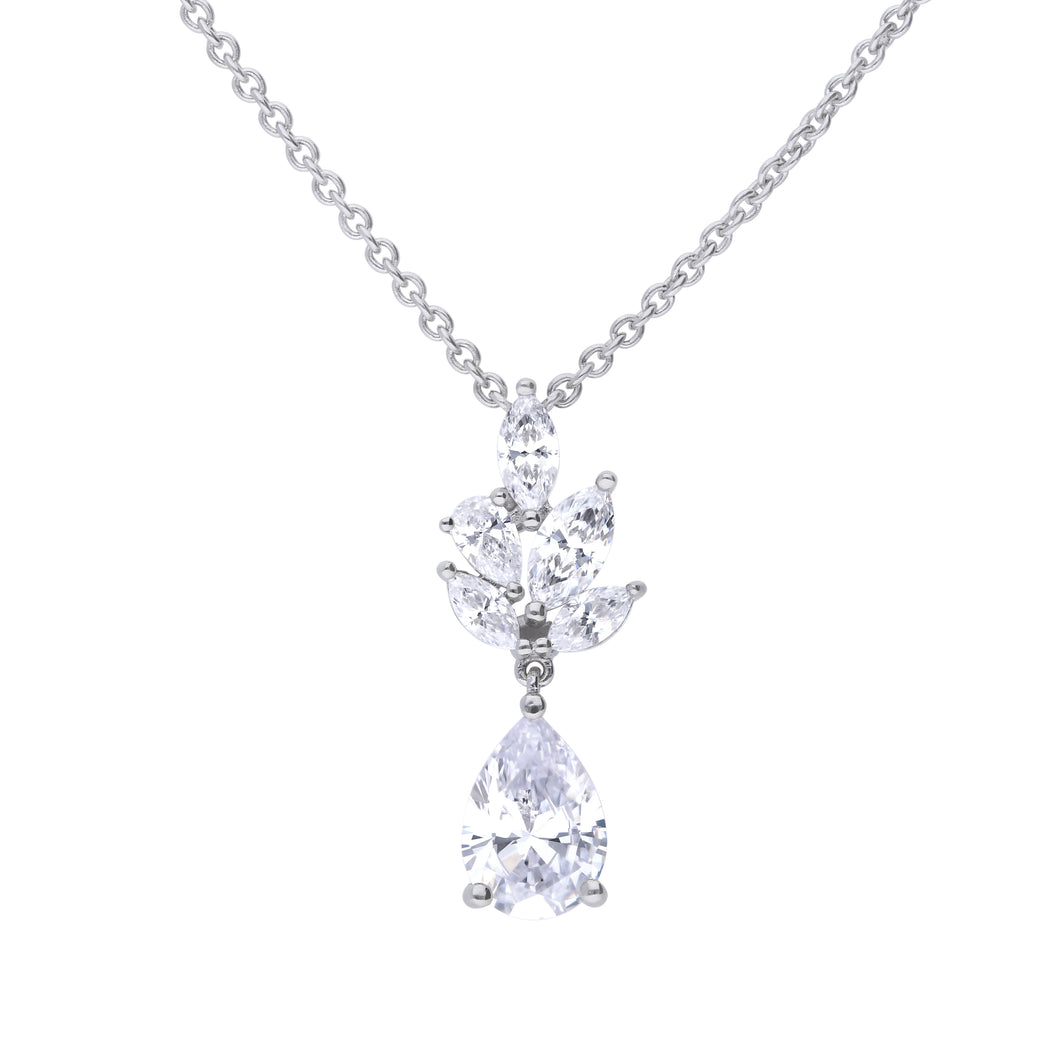 Collana goccia in argento e zirconi ricoperta di platino Diamonfire Bridal