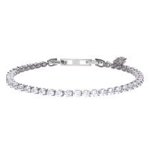 Carica l&#39;immagine nel visualizzatore di Gallery, Bracciale tennis 17-19 cm in argento e zirconi ricoperto di platino Diamonfire
