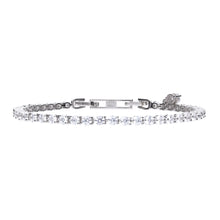 Charger l&#39;image dans la galerie, Bracciale tennis 17-19 cm in argento e zirconi ricoperto di platino Diamonfire
