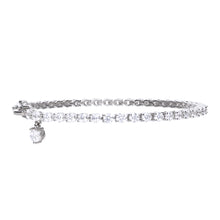 將圖片載入圖庫檢視器 Bracciale tennis 18 cm in argento e zirconi ricoperto di platino Diamonfire Memory
