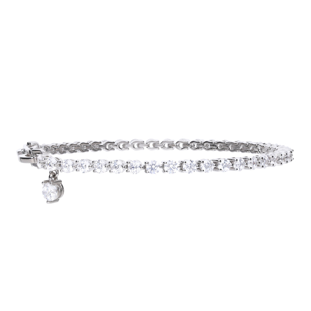 Bracciale tennis 18 cm in argento e zirconi ricoperto di platino Diamonfire Memory