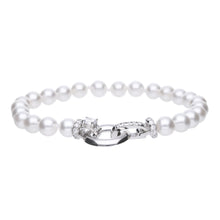 Charger l&#39;image dans la galerie, Bracciale perle in argento e zirconi ricoperto di platino Diamonfire Pearls
