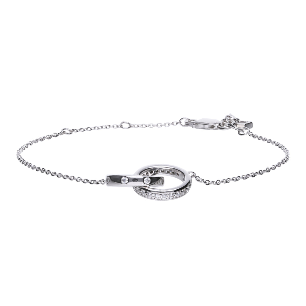 Bracciale dell'amicizia in argento e zirconi ricoperto di platino Diamonfire Brilliant