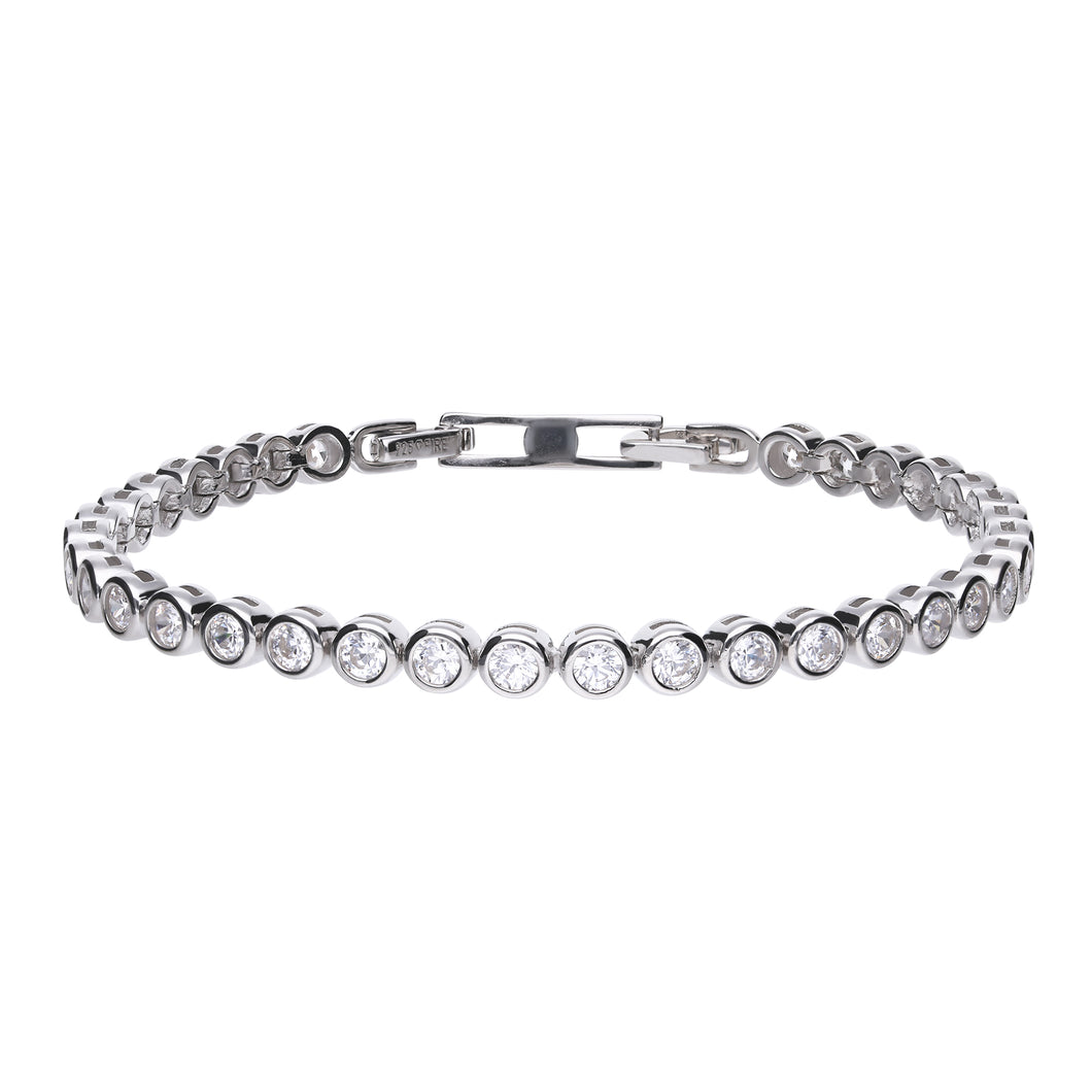 Bracciale tennis in argento e zirconi ricoperto di platino Diamonfire Memory