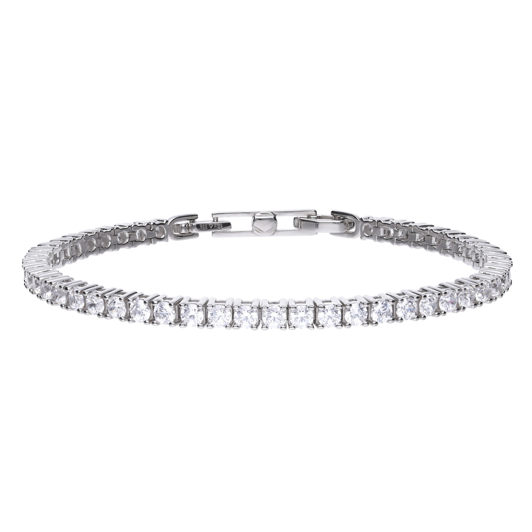 Bracciale tennis in argento e zirconi ricoperto di platino Diamonfire Memory