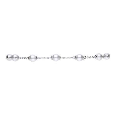 Bracciale perle in argento e zirconi ricoperto di platino Diamonfire
