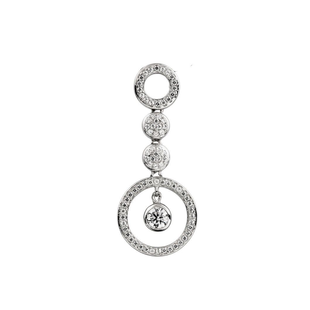 Charm lungo in argento e zirconi ricoperto di platino Diamonfire