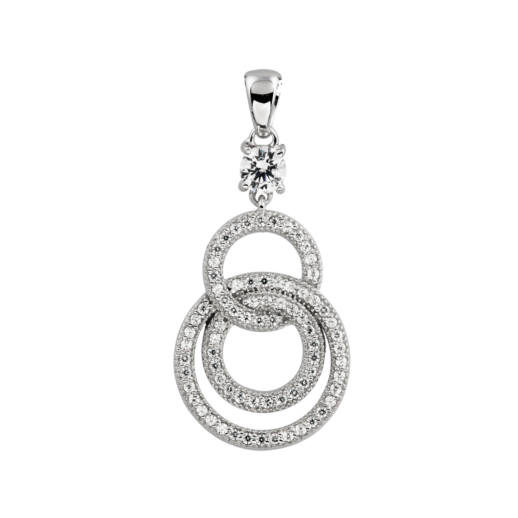 Charm lungo in argento e zirconi ricoperto di platino Diamonfire