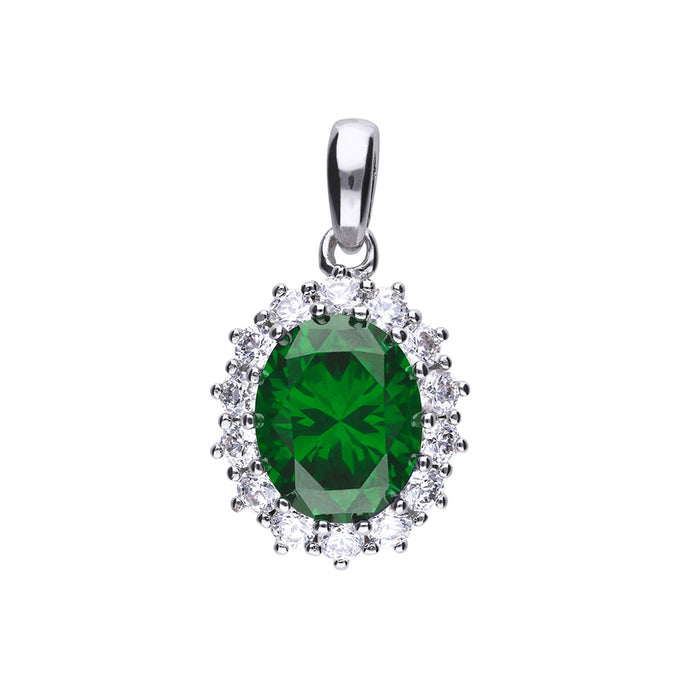 Charm verde in argento e zirconi ricoperto di platino Diamonfire Royal