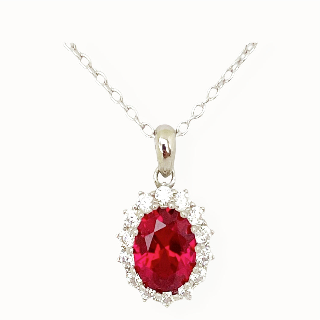 Charm rosso in argento e zirconi ricoperto di platino Diamonfire Royal