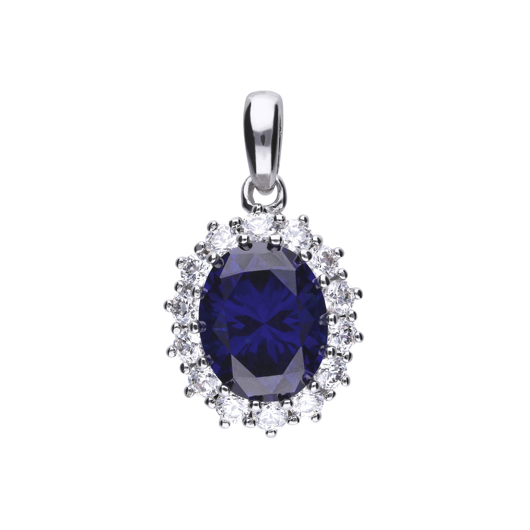 Charm blu in argento e zirconi ricoperto di platino Diamonfire Royal