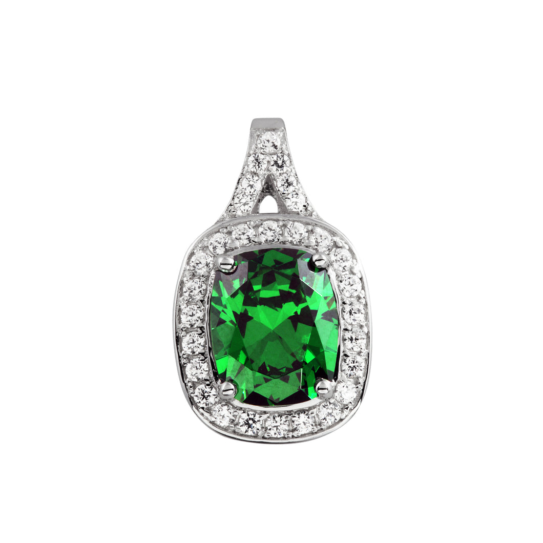 Charm verde in argento e zirconi ricoperto di platino Diamonfire Royal