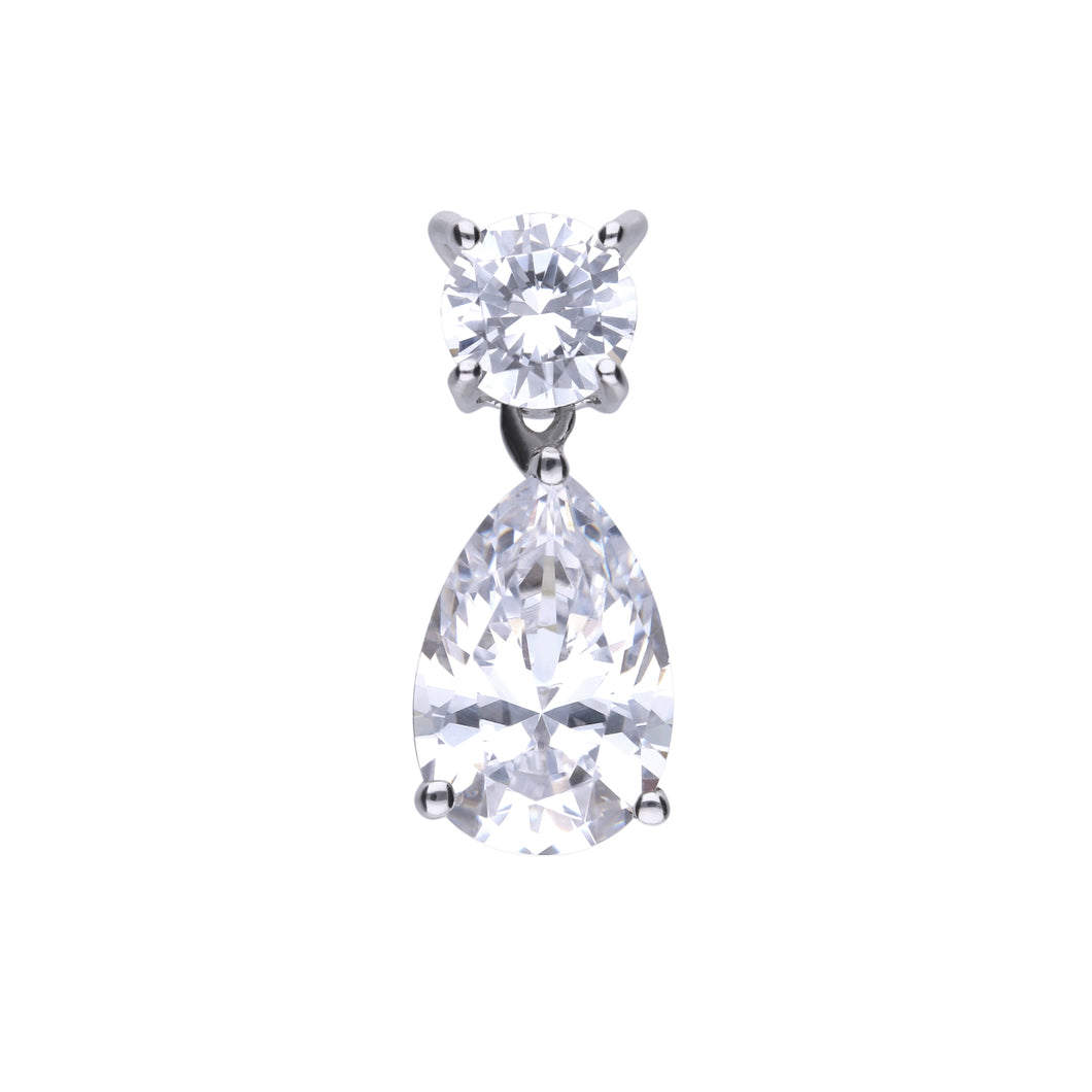 Charm a goccia in argento e zirconi ricoperto di platino Diamonfire Bridal