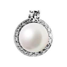 Load image into Gallery viewer, Charm con perla in argento e zirconi ricoperto di platino Diamonfire Pearls
