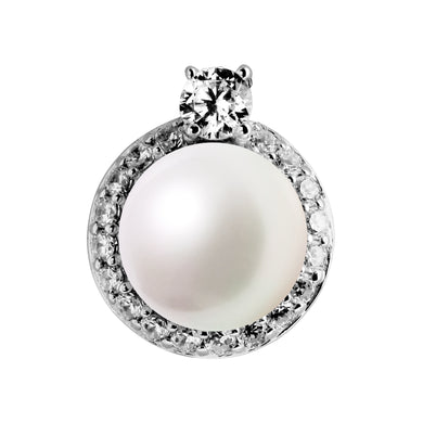 Charm con perla in argento e zirconi ricoperto di platino Diamonfire Pearls