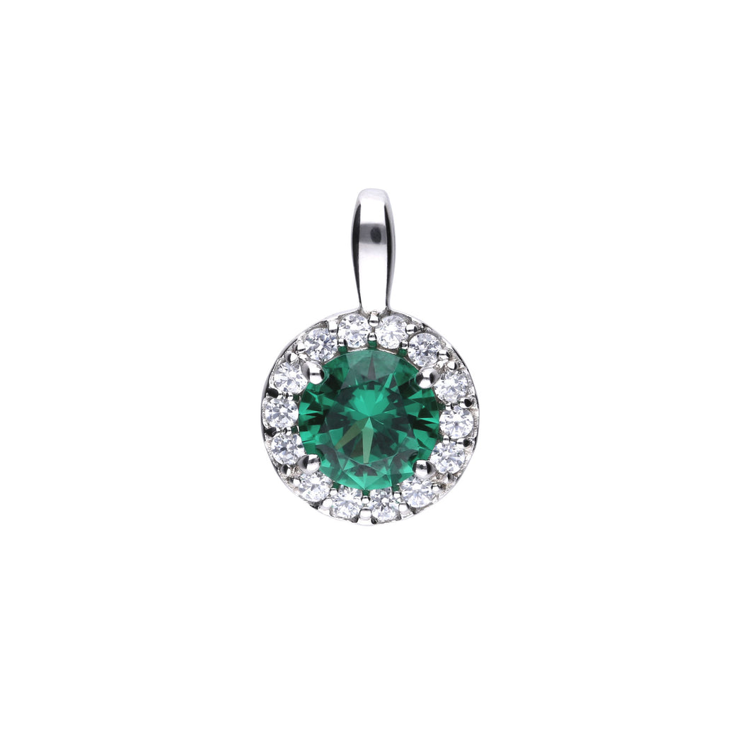 Charm verde in argento e zirconi ricoperto di platino Diamonfire Royal