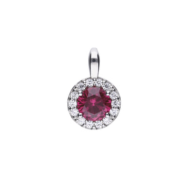 Charm rosso in argento e zirconi ricoperto di platino Diamonfire Royal