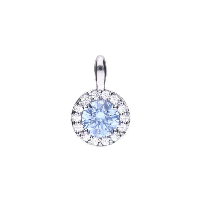 Charm azzurro in argento e zirconi ricoperto di platino Diamonfire Royal