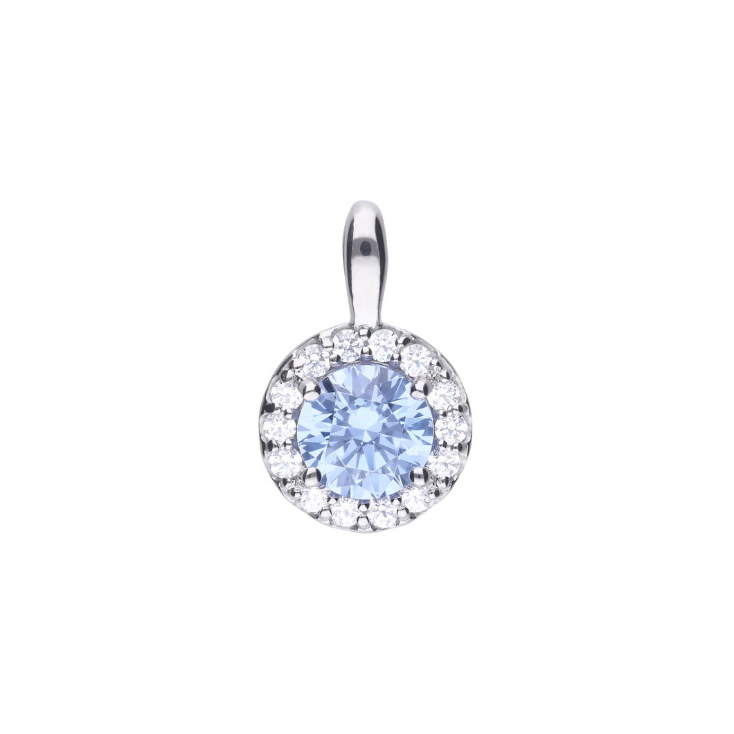 Charm azzurro in argento e zirconi ricoperto di platino Diamonfire Royal