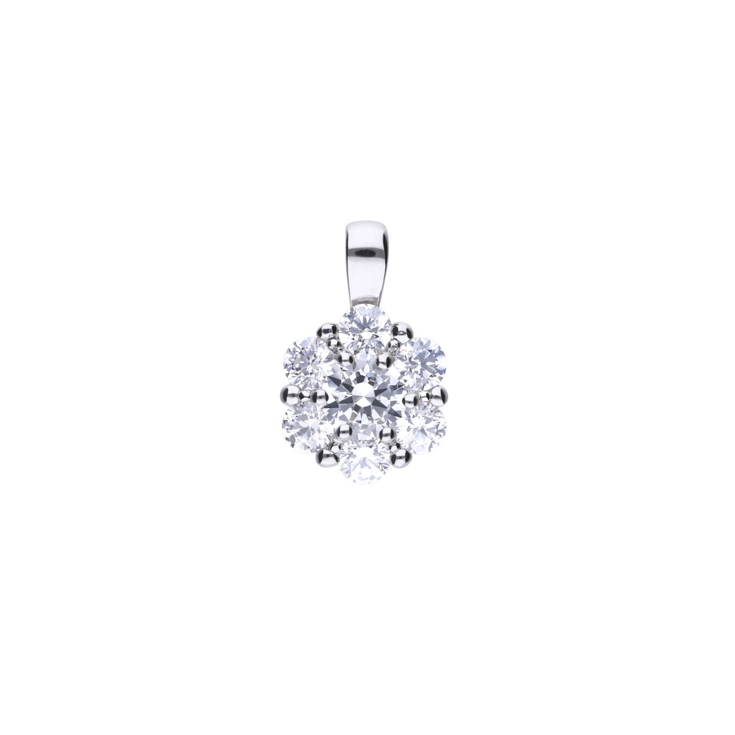 Charm fiore in argento e zirconi ricoperto di platino Diamonfire Brilliant