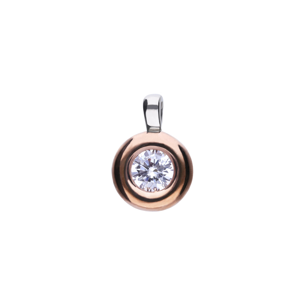 Charm punto luce rosè in argento e zirconi ricoperto di platino Diamonfire Two-Tone