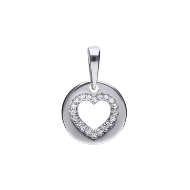 Charm cuore in argento e zirconi ricoperto di platino Diamonfire Bridal