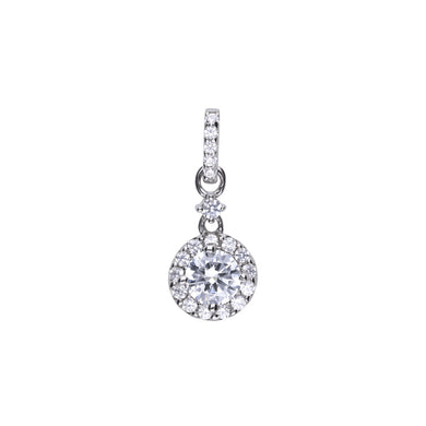 Charm tondo in argento e zirconi ricoperto di platino Diamonfire Brilliant