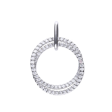 Charm doppio cerchio in argento e zirconi ricoperto di platino Diamonfire Brilliant