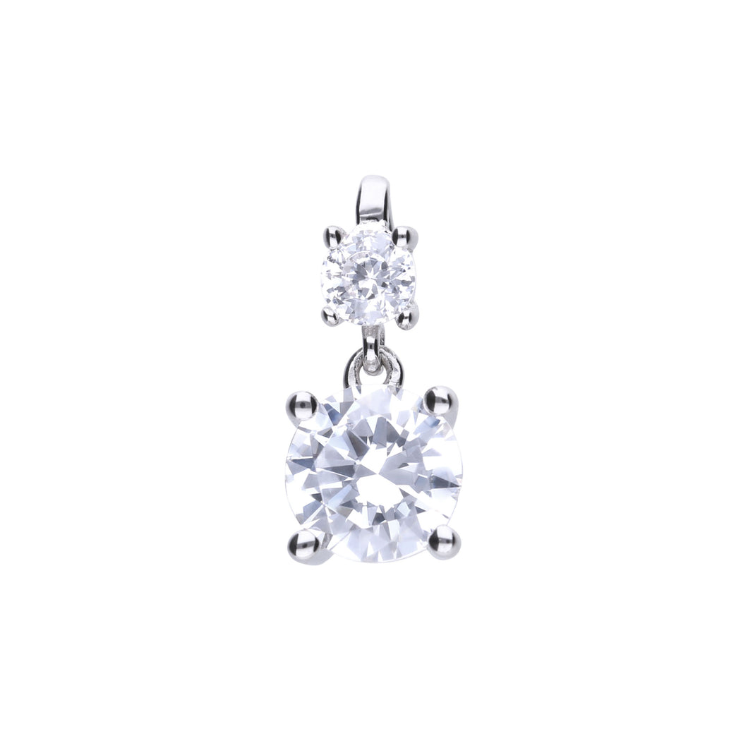 Charm doppio punto luce in argento e zirconi ricoperto di platino Diamonfire Bridal