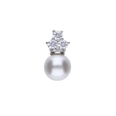 Charm con perla in argento e zirconi ricoperto di platino Diamonfire Pearls