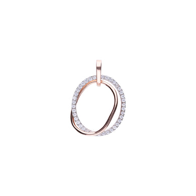 Charm cerchio rosè in argento e zirconi ricoperto di platino Diamonfire Two-Tone