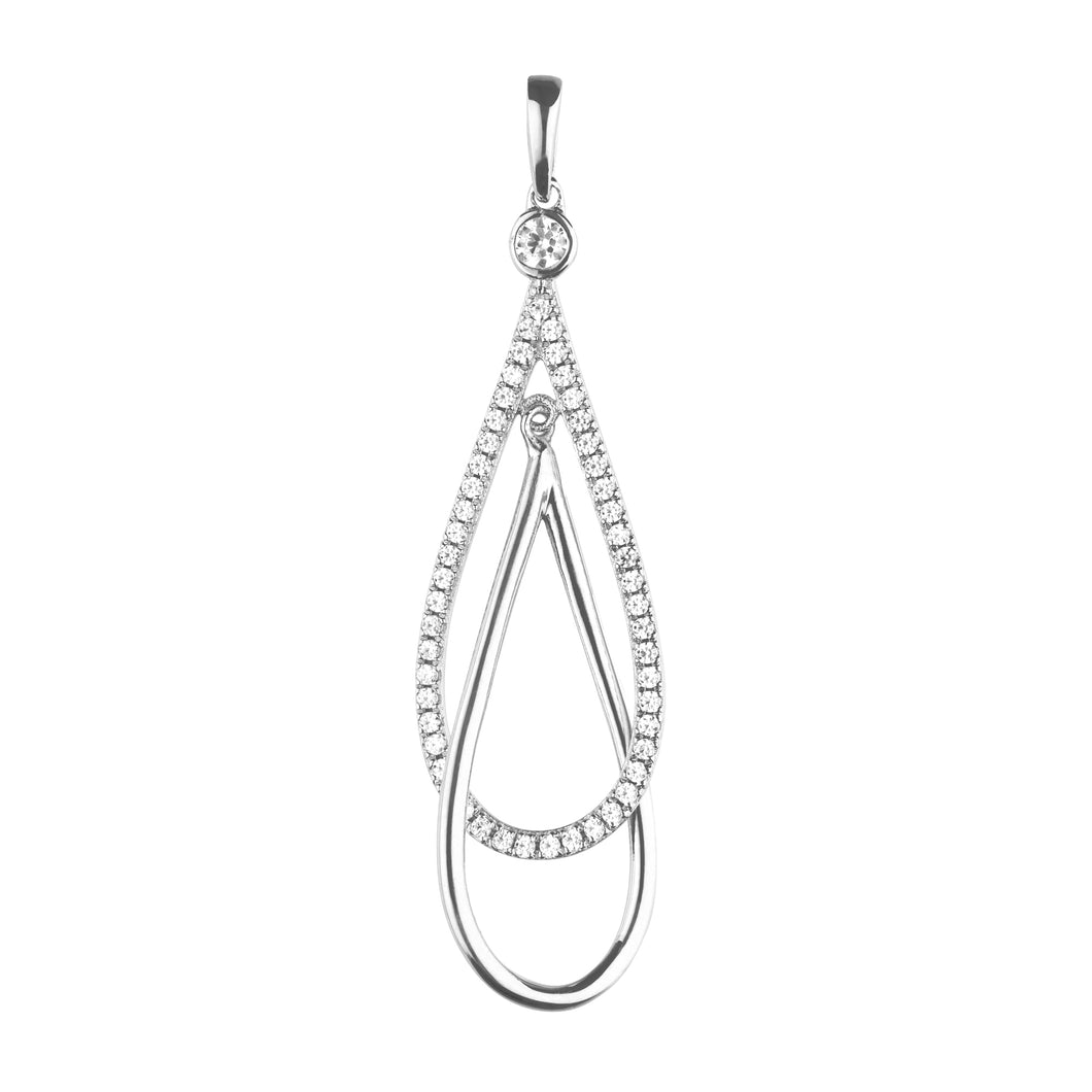 Charm in argento e zirconi ricoperto di platino Diamonfire Brilliant