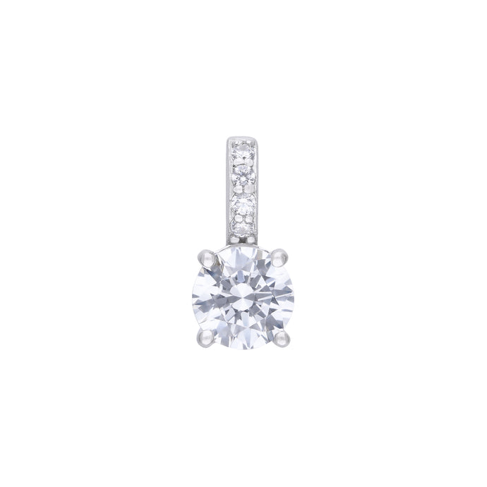 Charm tondo in argento e zirconi ricoperto di platino Diamonfire 