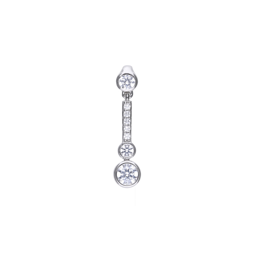 Charm in argento e zirconi ricoperto di platino Diamonfire Bridal