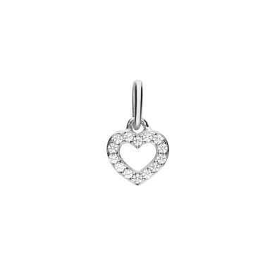 Charm cuore in argento e zirconi ricoperto di platino Diamonfire Bridal