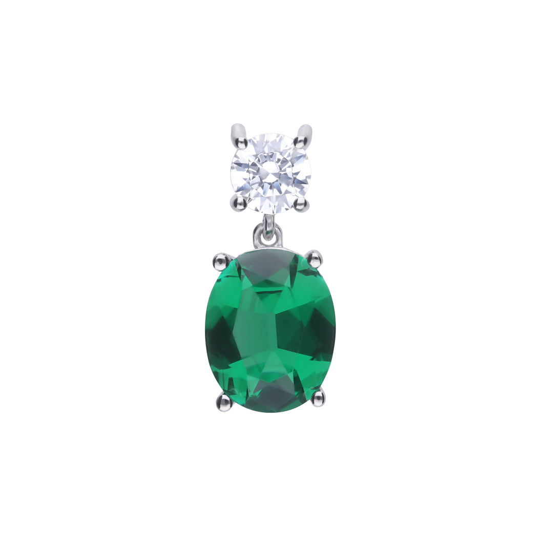 Charm verde in argento e zirconi ricoperto di platino Diamonfire Royal