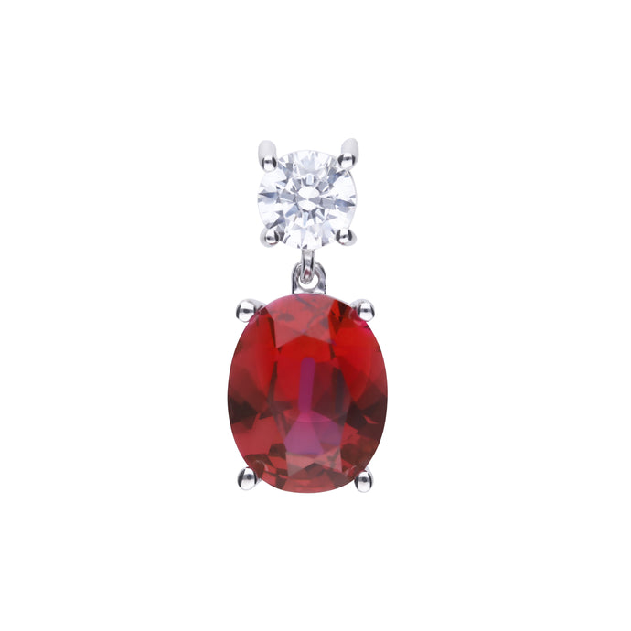 Charm rosso in argento e zirconi ricoperto di platino Diamonfire Royal