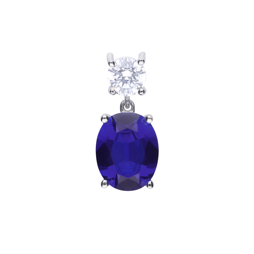 Charm blu in argento e zirconi ricoperto di platino Diamonfire Royal